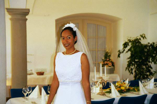 Sonya standing in front of a table