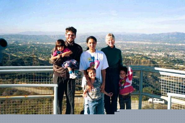 Marian, Robert, Daniel, Paul and Jasmine and the L.A. valley view